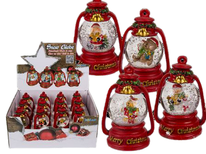 Out Of The Blue, Polyresin Lantern Shape Snow Globe With Christmas Design