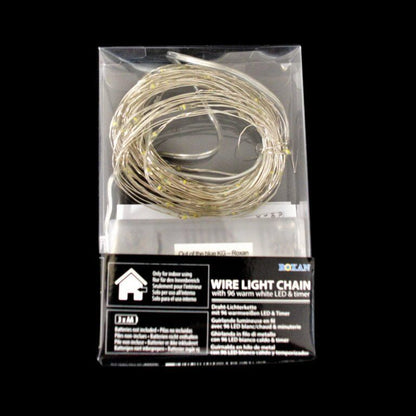 Out Of The Blue, Christmas Wire Light Chain Copper With 96 Warm White Led & Timer.