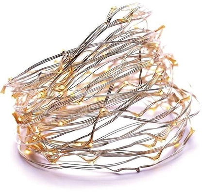 Out Of The Blue, Christmas Wire Light Chain Copper With 96 Warm White Led & Timer.