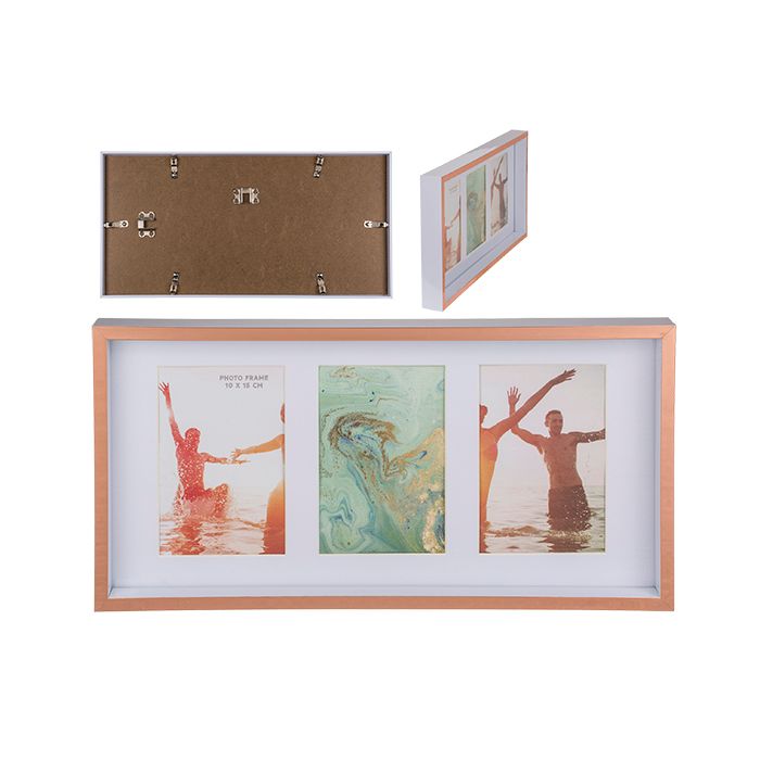 Out Of The Blue, Photo Frame, Copper Optic, Plastic, For 3 Photos, 94/2653