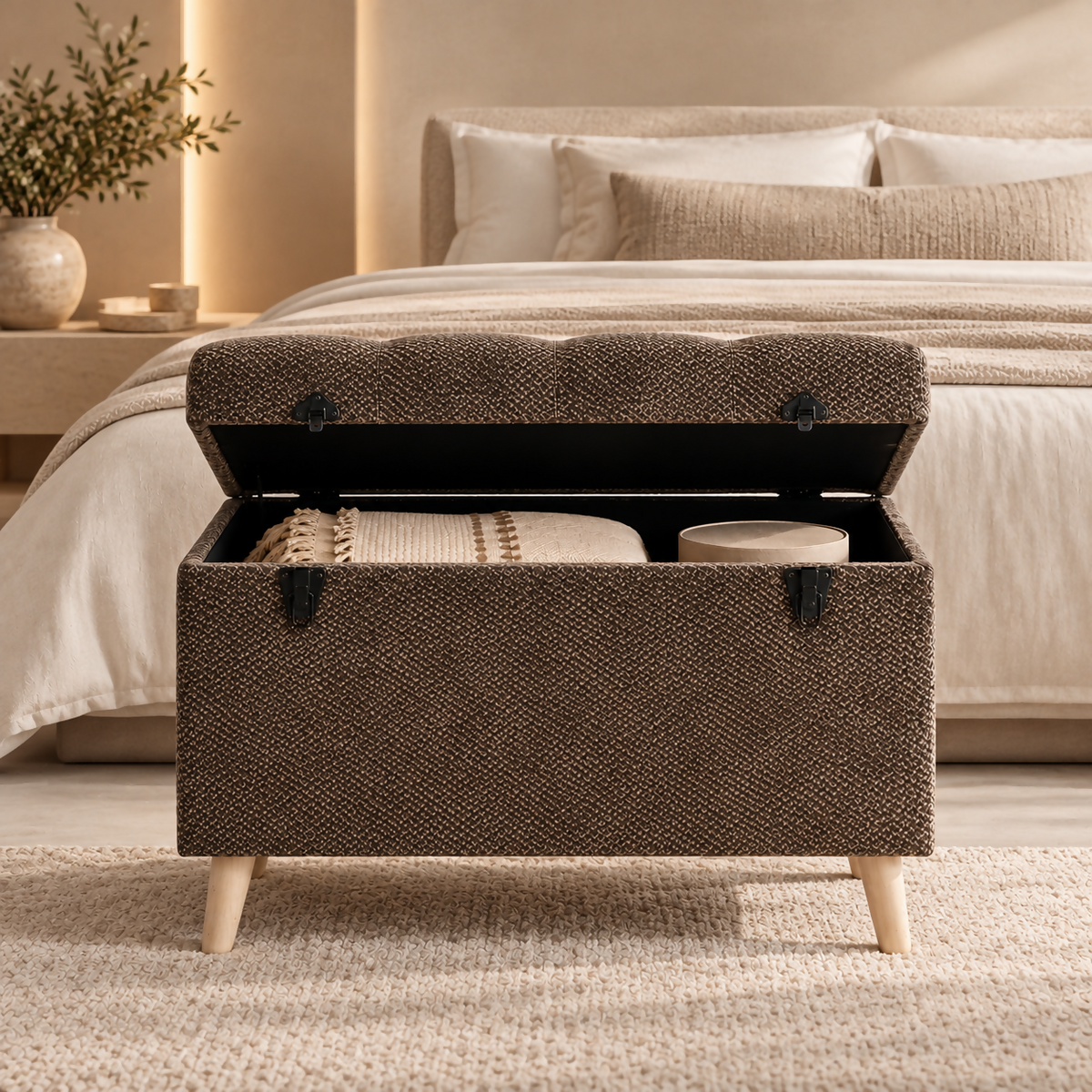 Alessio Upholstered Storage Pouf | 21999251