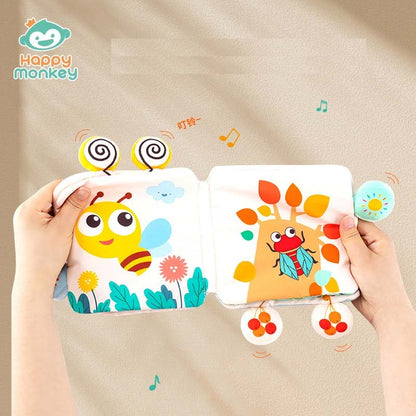 Interactive cloth book with animal bells