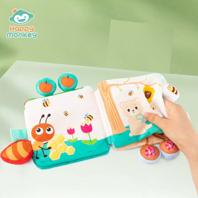 Interactive cloth book with animal bells