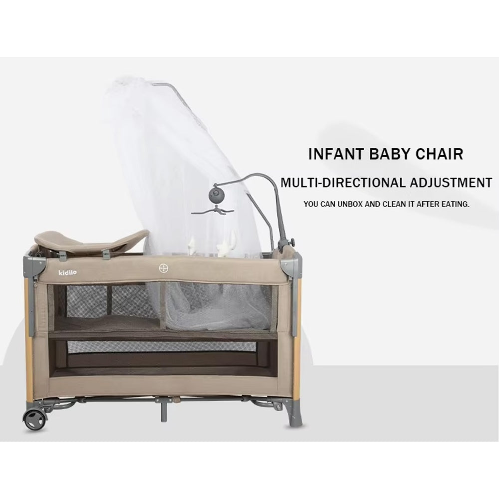 Kidilo, T-703M Kids Playpen- Gray
