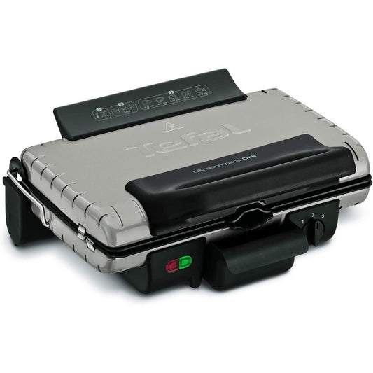 Tefal, Ultra Compact Grill Silver, 1700W - Grill & barbecue positions, GC302B28