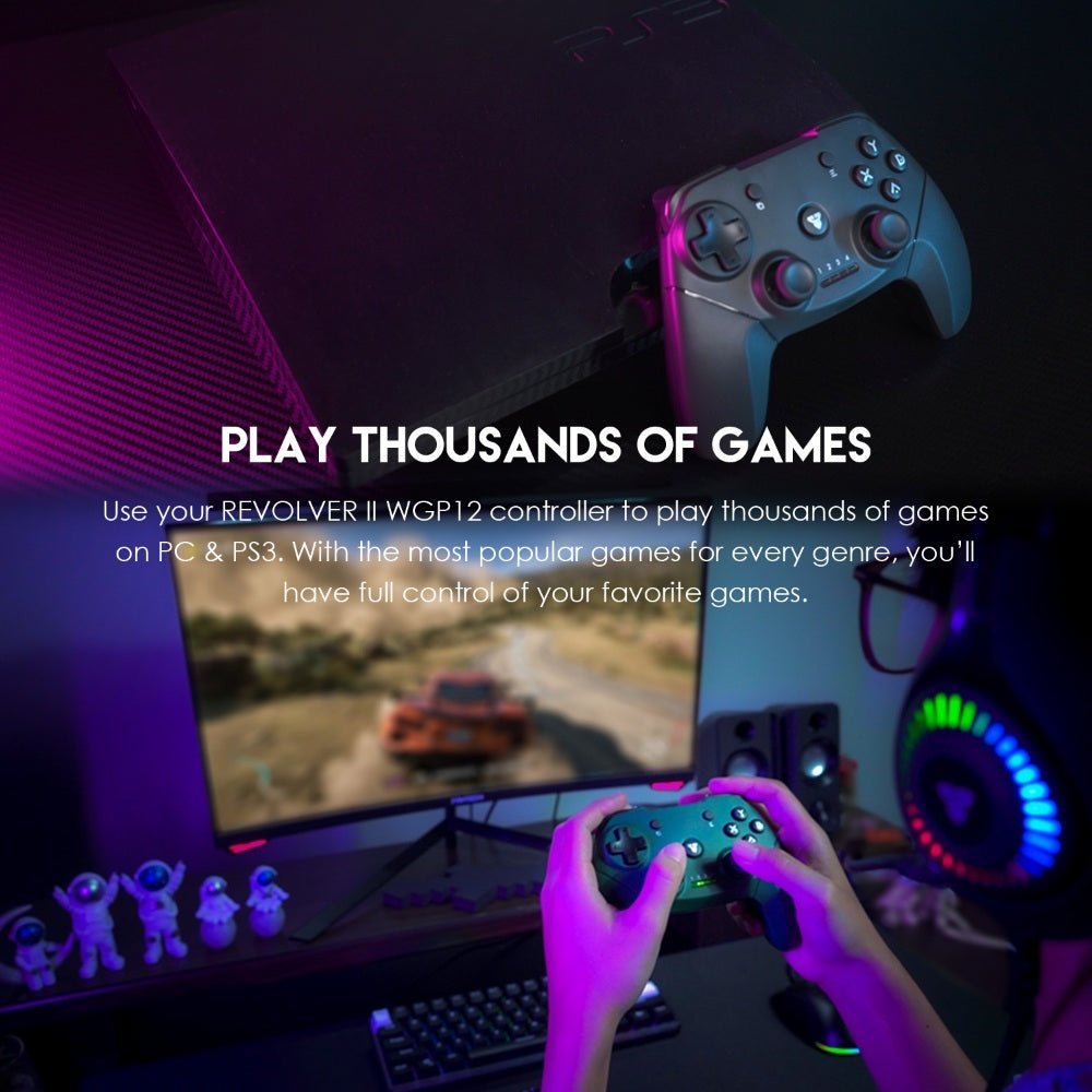 Fantech, Wgp12 Revolver Ii: Wireless 2.4Ghz Gaming Controller With Buit-In Rechargeable Lithium-Ion Battery