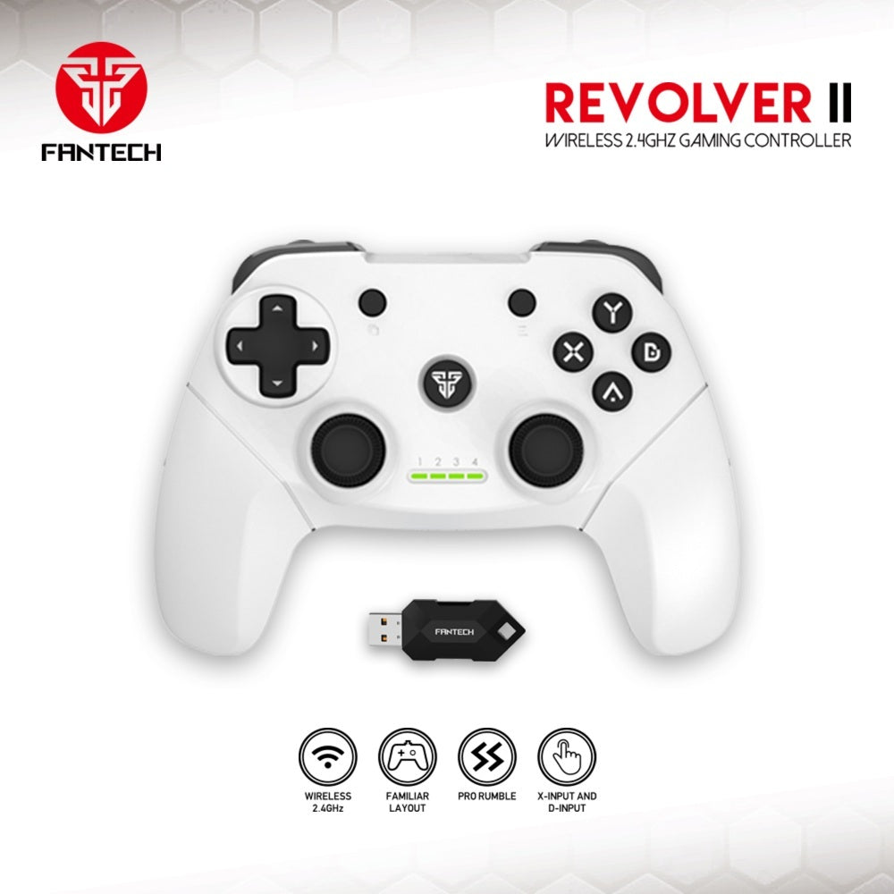Fantech, Wgp12 Revolver Ii: Wireless 2.4Ghz Gaming Controller With Buit-In Rechargeable Lithium-Ion Battery