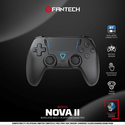 Fantech, Wgp16 Nova Ii Wireless Multi-Platform Gamepad ? Dual Mode, Vibration, Motion Controls, 10H Battery, Available in Different Colors