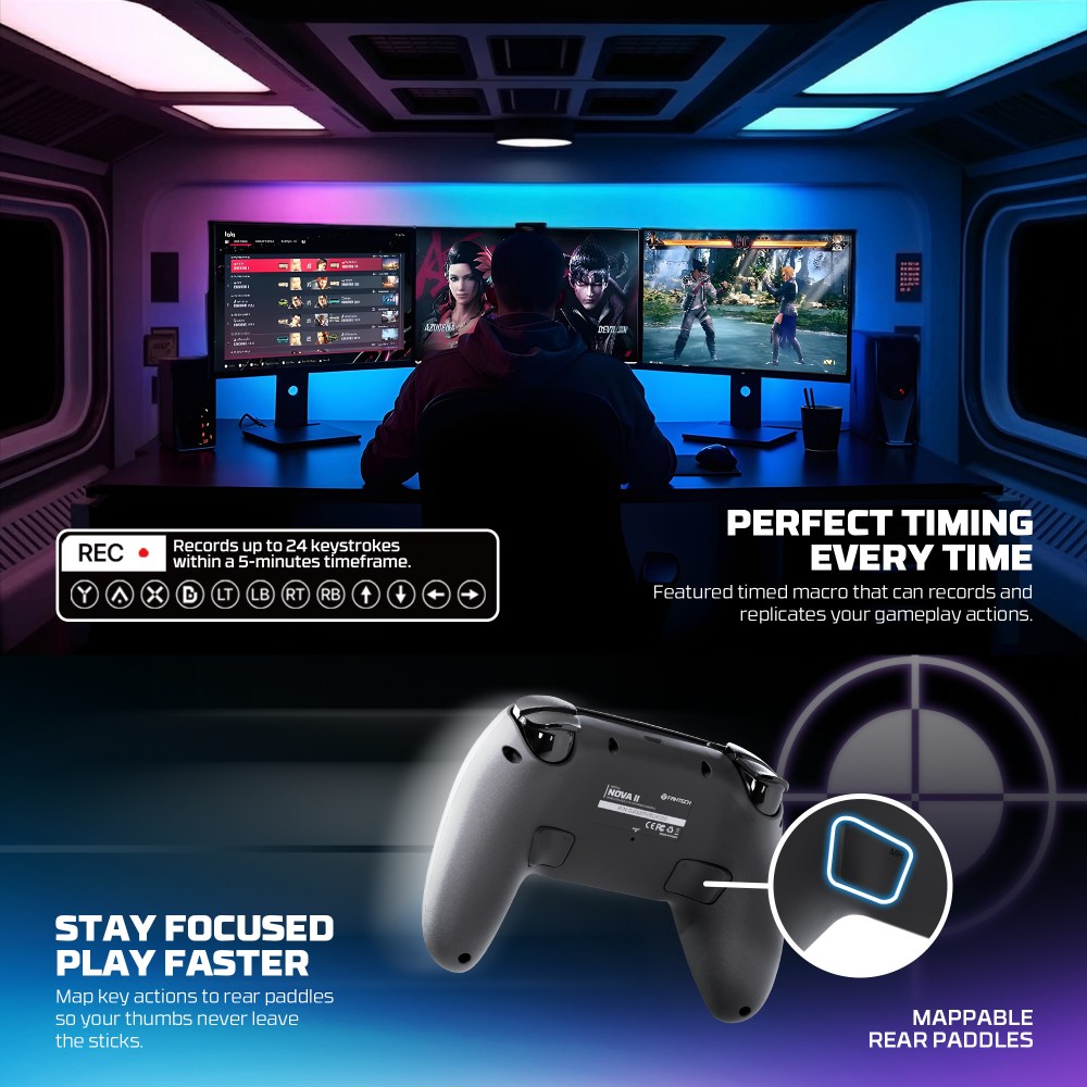 Fantech, Wgp16 Nova Ii Wireless Multi-Platform Gamepad ? Dual Mode, Vibration, Motion Controls, 10H Battery, Available in Different Colors