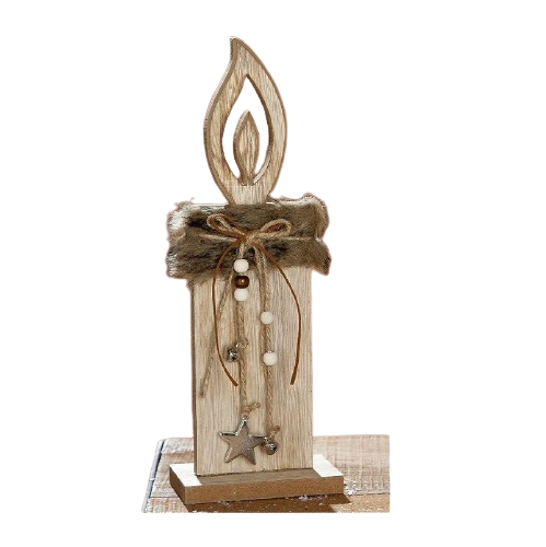 Itemz, Wooden Candle On Base, Available in Different Sizes