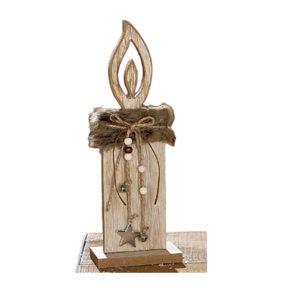 Itemz, Wooden Candle On Base, Available in Different Sizes
