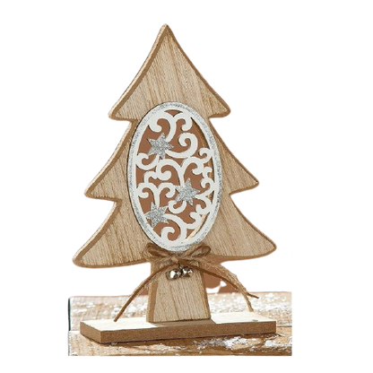 Itemz, Wooden Tree On Base 18.50 Cm, Available in Different Colors