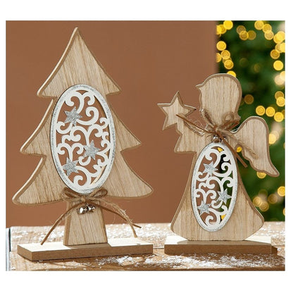 Itemz, Wooden Tree On Base 18.50 Cm, Available in Different Colors