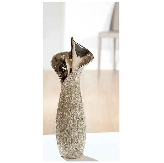 Ceramic Golden Vase 30.50 Cm
