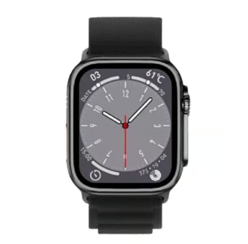 Green Lion, Ultra Smart Watch Flash Memory:128Mb Screen Size:2.1' Resolution:Ips 320*384 Bluetooth:5.0/3.0 +Free Strap Black