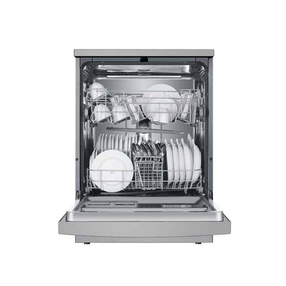 Haier Free Standing Dishwasher, Push Button, Control Panel A+, 13 Place Settings, Water Consumption, 12L, Memory Backup, 6 Progrms, Silver, HAE-HDWE1338CS