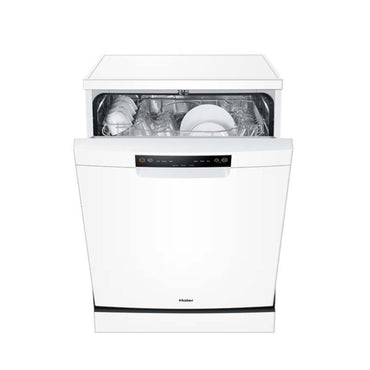 Haier Free Standing Dishwasher, Push Button, Control Panel A+, 13 Place Settings, Water Consumption, 12L, Memory Backup, 6 Progrms, White, HAE-HDWE1348