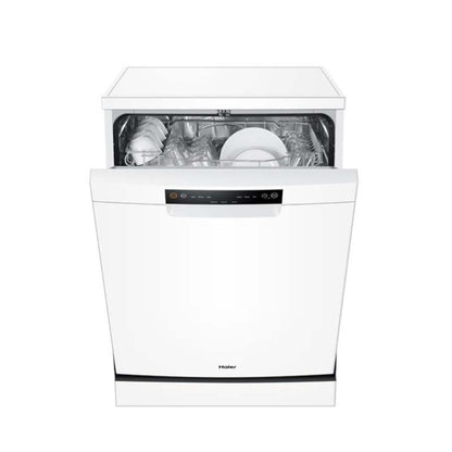 Haier Free Standing Dishwasher, Push Button, Control Panel A+, 13 Place Settings, Water Consumption, 12L, Memory Backup, 6 Progrms, White, HAE-HDWE1348