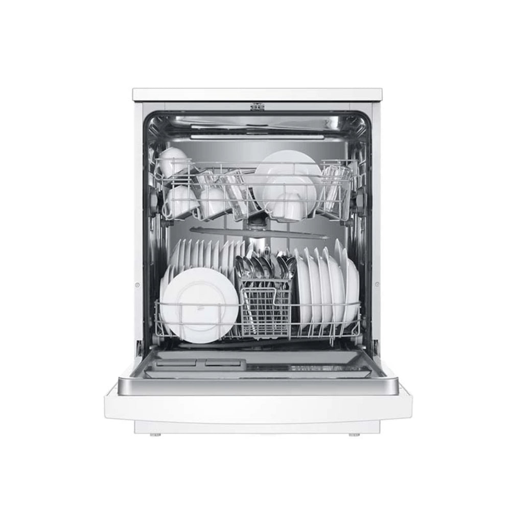 Haier Free Standing Dishwasher, Push Button, Control Panel A+, 13 Place Settings, Water Consumption, 12L, Memory Backup, 6 Progrms, White, HAE-HDWE1348