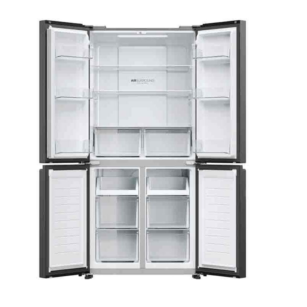 Haier Fridge, No Frost, 4 Doors, LED Display, Inverter, HxWxD: 1804x833x666mm [Black], HAE-HRF525MB