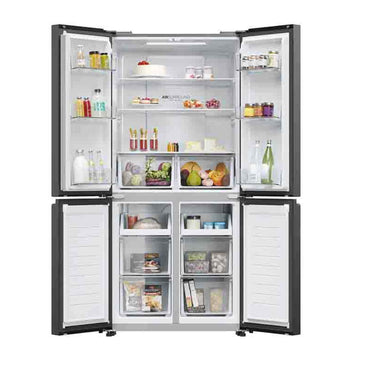 Haier Fridge, No Frost, 4 Doors, LED Display, Inverter, HxWxD: 1804x833x666mm [Black], HAE-HRF525MB