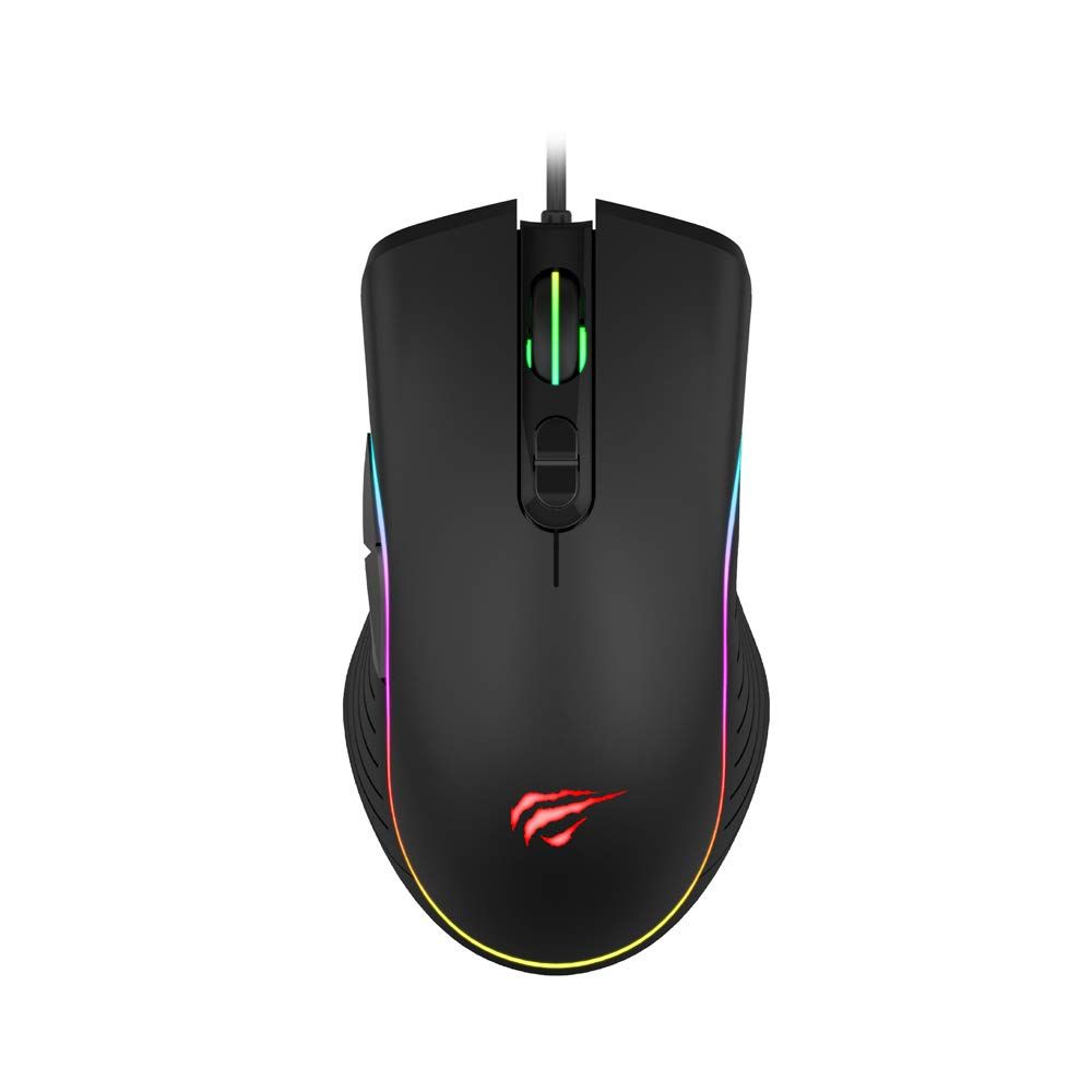Havit, Wired Usb Gaming Mouse 3200 Dpi With Rgb Light, Ms1006, Black