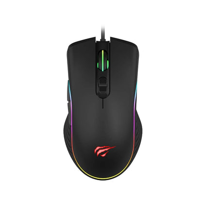 Havit, Wired Usb Gaming Mouse 3200 Dpi With Rgb Light, Ms1006, Black
