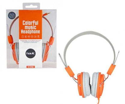 Havit, Wired Stereo Headphone With Mic, Hv-H2198D, Grey/Orange