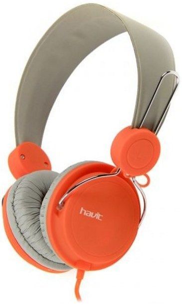Havit, Wired Stereo Headphone With Mic, Hv-H2198D, Grey/Orange