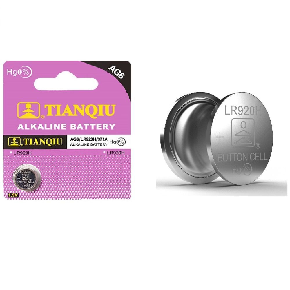 Tianqiu, Alkaline Button Cell Battery 1.5 Volt for Watches, Cameras AG6 Pack of 10 - 371