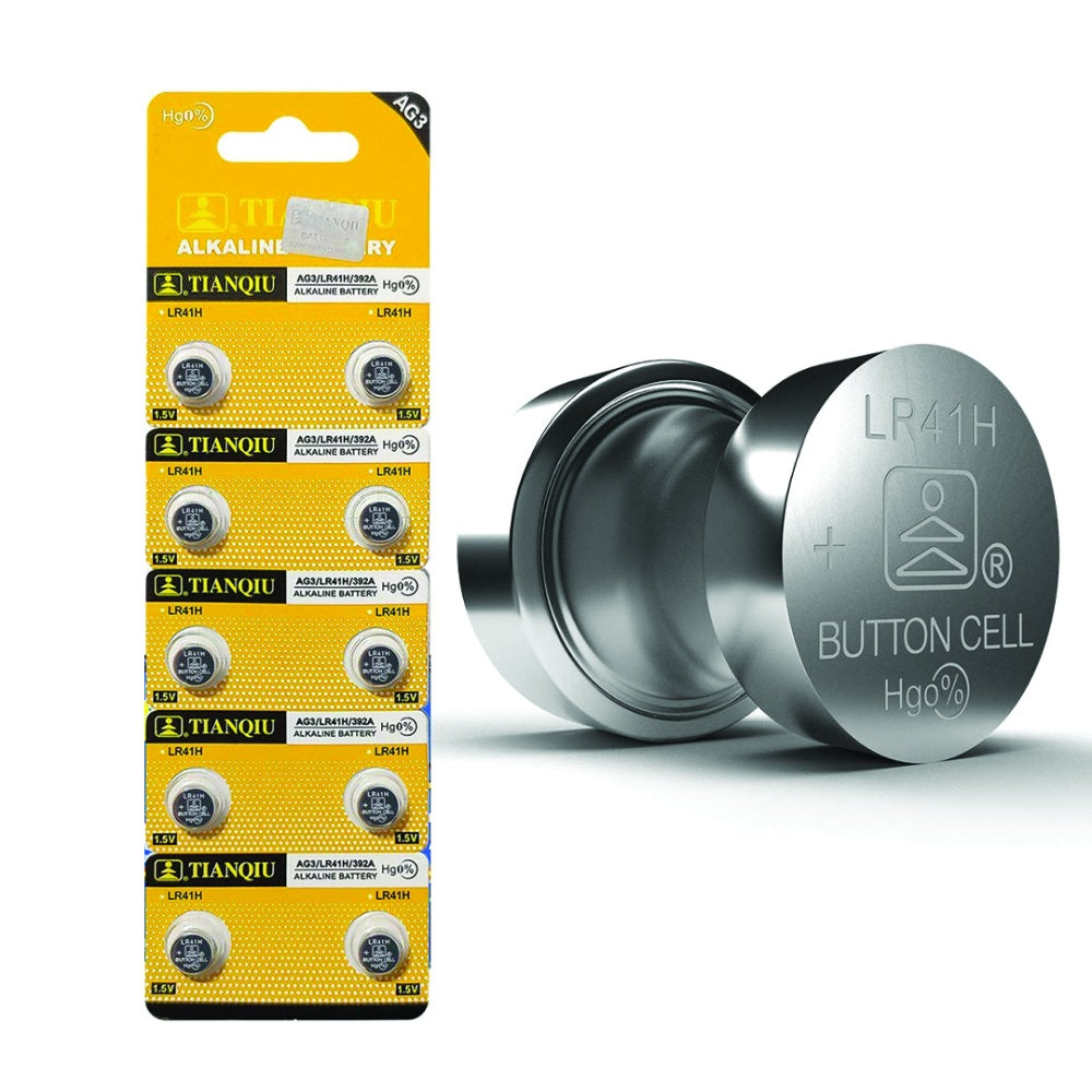 Mitsubishi, Alkaline Button Cell Battery 1.5 Volt for Watches, Cameras LR41, AG3 Pack of 10 - 392