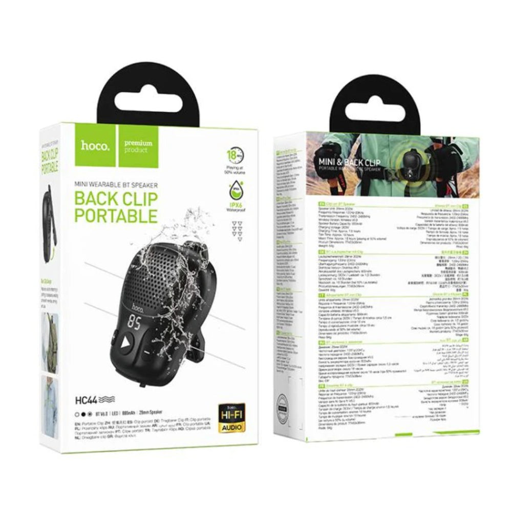 HOCO HC44 Back Clip Portable Mini Wearable BT Speaker, HC44