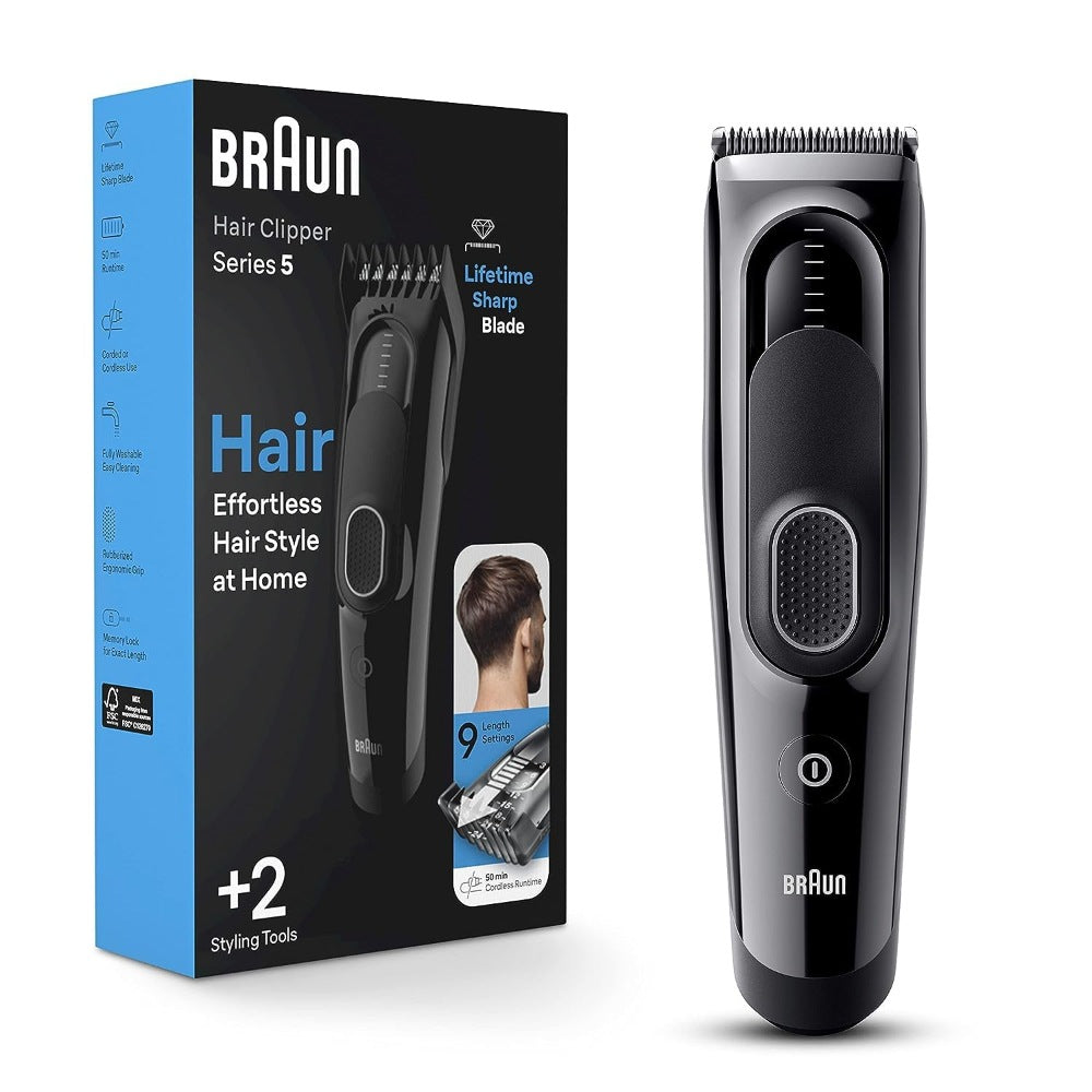 Braun, Hair Clipper Series 5, Featuring Lifetime-Sharp Blades, 9 Length Settings, 50Min Runtime, HC5310