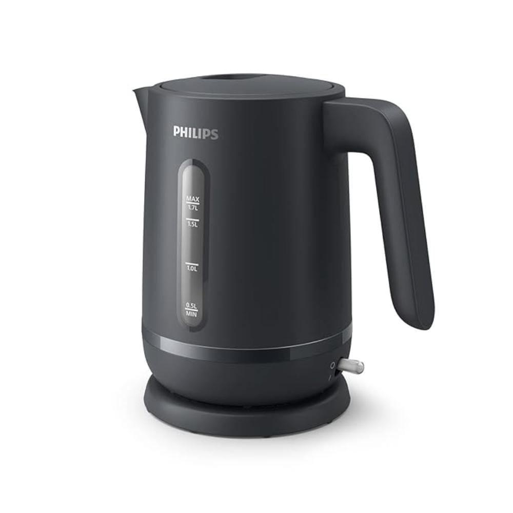 Philips Plastic Double-Walled Electric Kettle, 1.7L Capacity, 1800W Power, Charcoal Grey Color, Perfect for Hot Water, Water Heater Kettle, HD9314