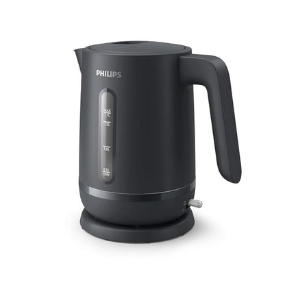 Philips Plastic Double-Walled Electric Kettle, 1.7L Capacity, 1800W Power, Charcoal Grey Color, Perfect for Hot Water, Water Heater Kettle, HD9314