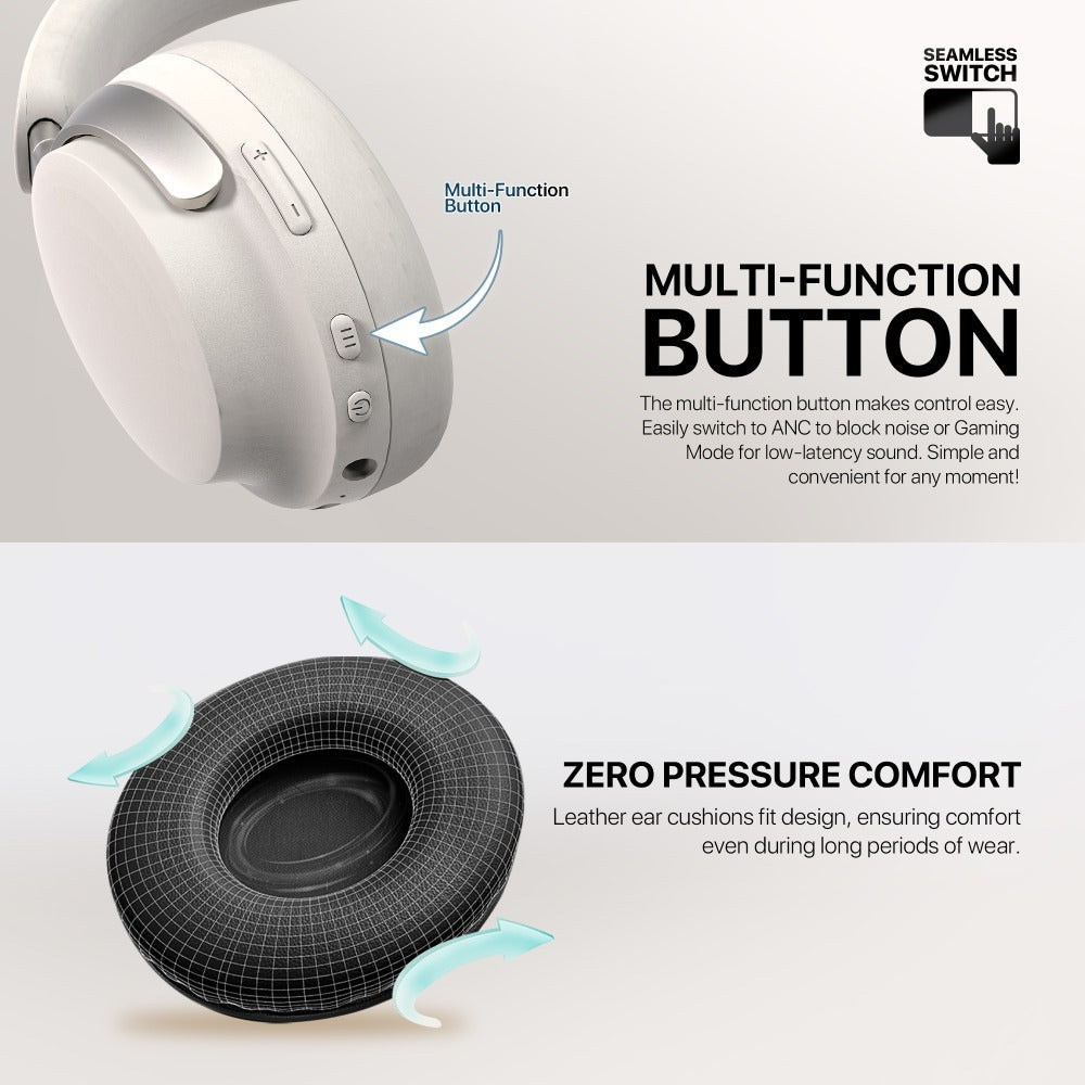 Fantech, Wh07A Go Vibe: Bluetooth, - Active Noise Cancelling (Anc) Wireless Headset