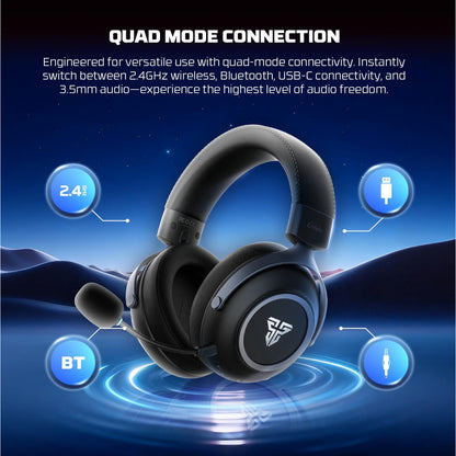 FANTECH ORBITA WHG07 Orbita 7.1 Wireless Gaming Headset: 170H Battery, AI Noise Canceling Mic, Quad-Mode Bluetooth