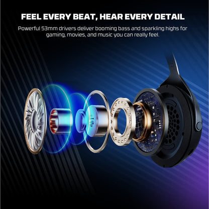 FANTECH ORBITA WHG07 Orbita 7.1 Wireless Gaming Headset: 170H Battery, AI Noise Canceling Mic, Quad-Mode Bluetooth