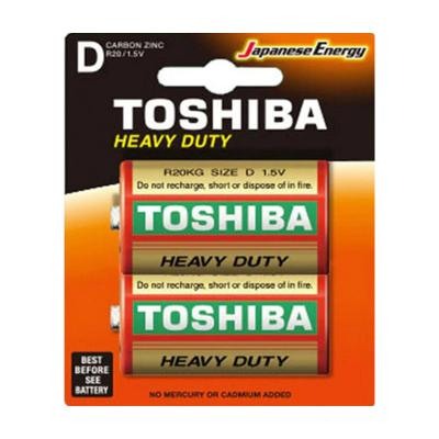 Toshiba, 1.5V Heavy Duty D Carbon Zink Batteries R20