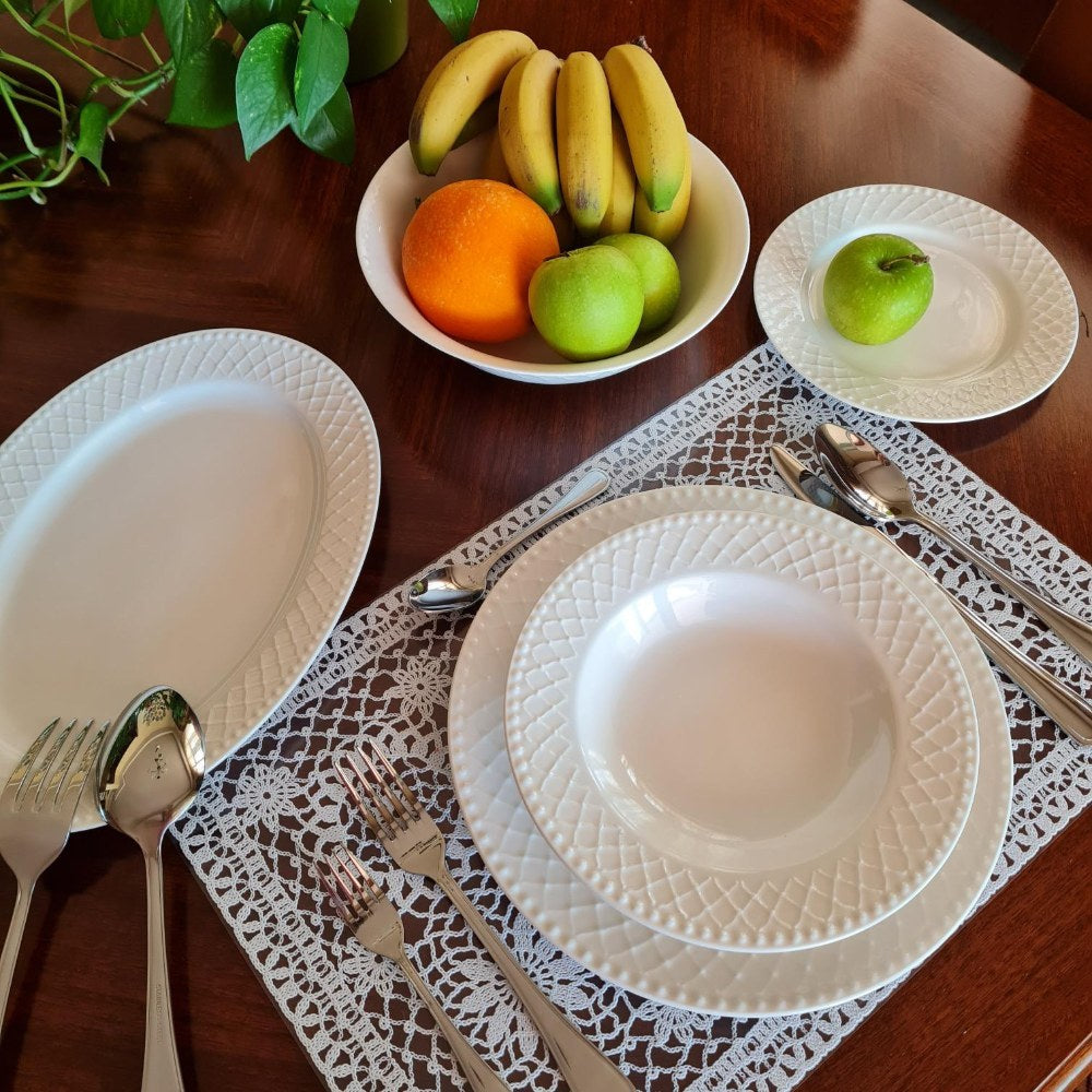 La Perla, New Bone China Soup Plate 9'(Emb.36Pcs)
