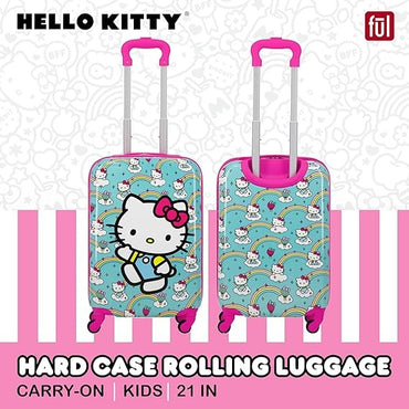 Cusal, Kid'S Hello Kitty 21 Inch Carry On Luggage, Hardshell Rolling Suitcase With Spinner Wheels