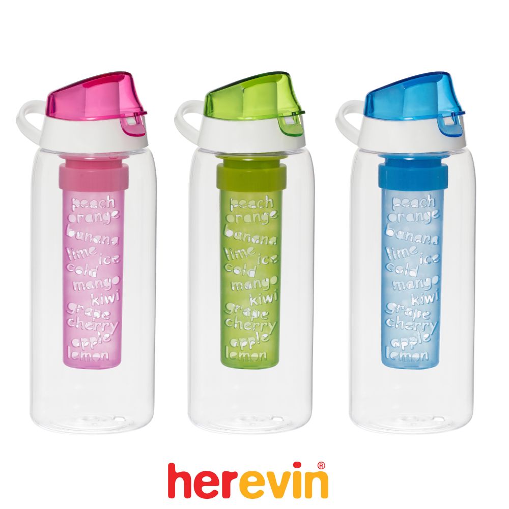 Herevin, 1 lt Bottle with Fruit Infuser-Green