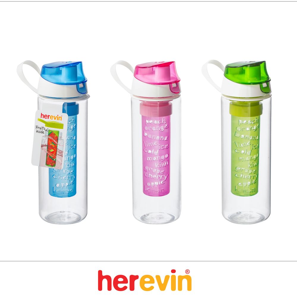 Herevin, 0,65 lt Bottle with Fruit Infuser-Green