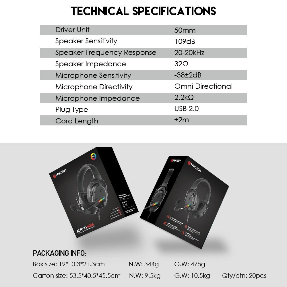 Fantech, Hg26 Alto 7.1 Gaming Headset