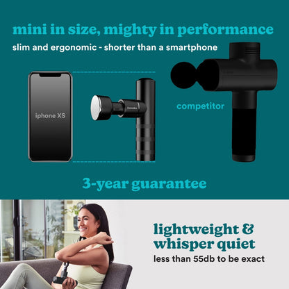 HoMedics, Myti Black Mini Massage Gun With Heated Head Hhp-65