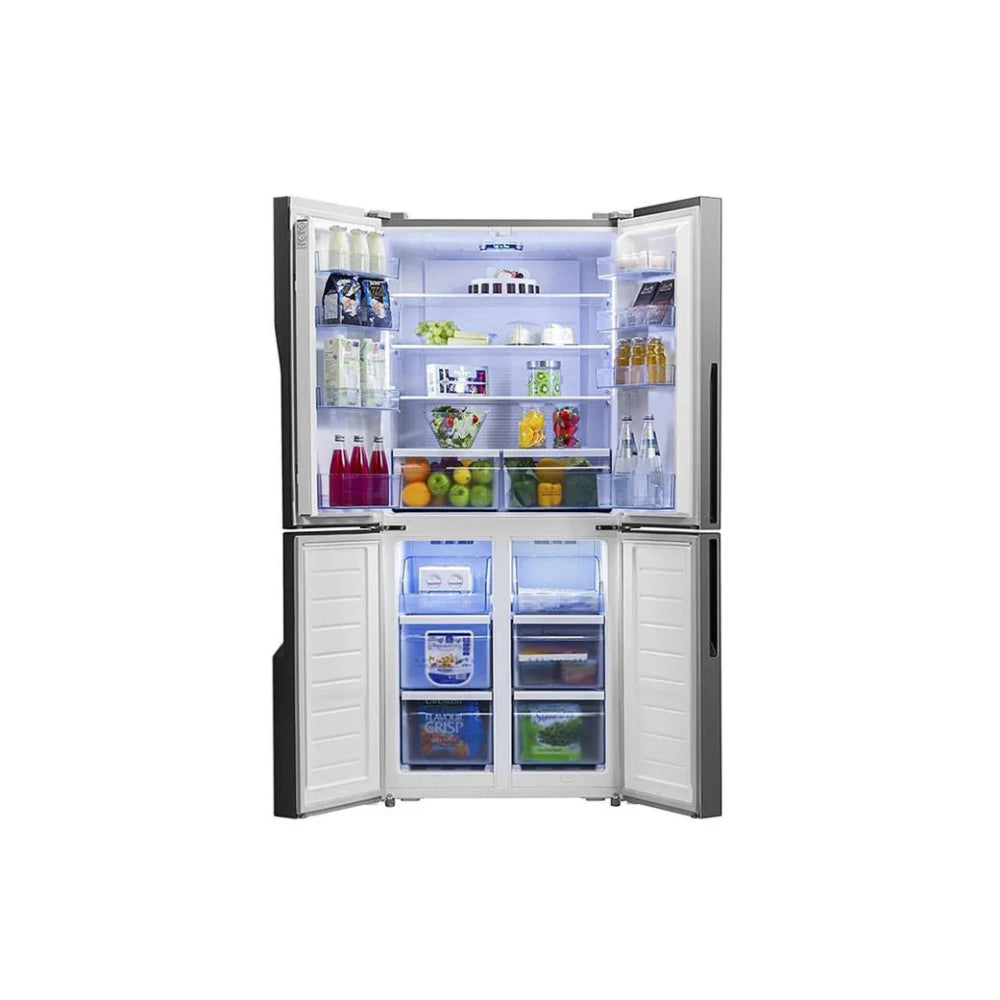 Hisense Fridge 4 Doors Glass Balck 728L Inverter - [HxWxD: 178.5x91.2x72.5cm] - Black, HSN-RQ5G728NAB