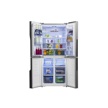 Hisense Fridge 4 Doors Glass Balck 728L Inverter - [HxWxD: 178.5x91.2x72.5cm] - Black, HSN-RQ5G728NAB