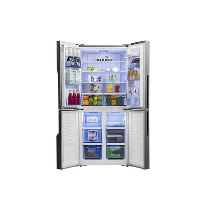 Hisense Fridge 4 Doors Glass Balck 728L Inverter - [HxWxD: 178.5x91.2x72.5cm] - Black, HSN-RQ5G728NAB