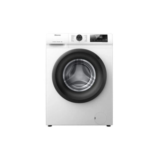 Hisense Front Load Washer 8Kg, Spin Speed, 1200RPM, Inverter Motor [Black Door - White Body], HSN-WFQP8012WS
