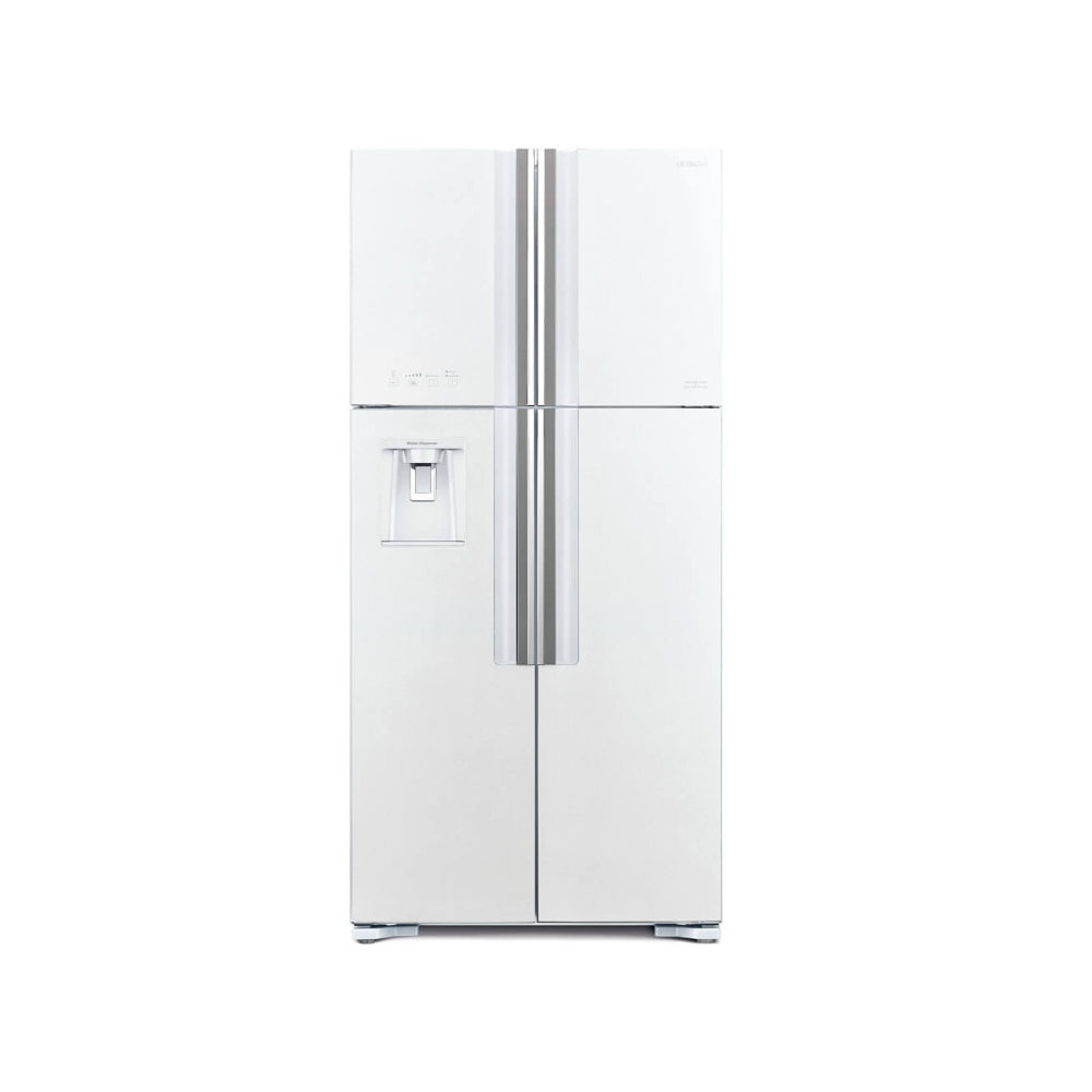 Hitachi Top Mount 760L Gross 4 Doors Premium Refrigerator, Inverter Compressor, with Water Dispenser, Glass White, RW760PK7GPW